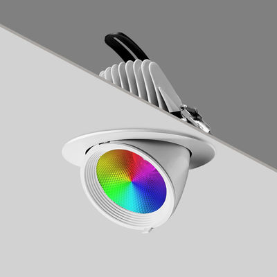 2700K-6500K Commercial LED Lights Rotate 360° Gimbal LED Downlight Tilt Outward 90°