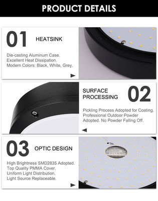 275mm IP65 Modern Round LED Ceiling Light Fixtures 100LM/W