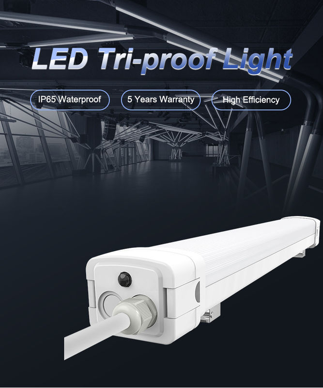 IP65 Aluminum 120 Degree Beam LED Tri-proof Light Fixture For Warehouse Lighting
