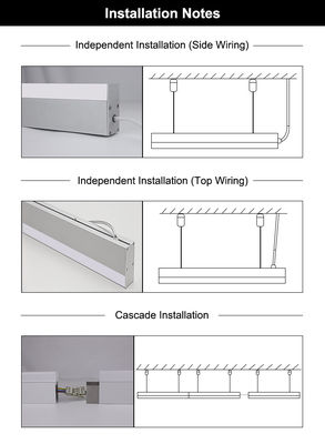 Harga bagus 120° Beam Angle LED Linear Light Fixture dengan 50.000 Jam Umur dan AC100-240V Input Voltage on line