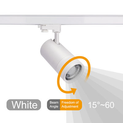Montaggio superficiale Montaggio reticolato Zoomable 15°-60° COB LED Track Light Fixtures CRI per grandi magazzini