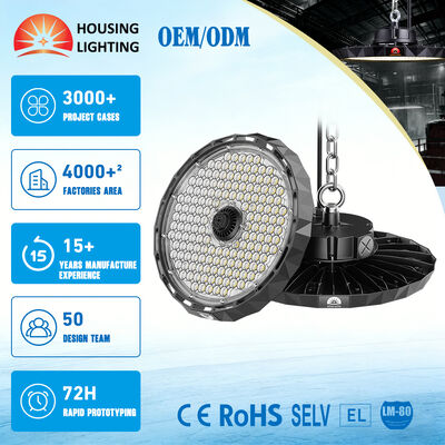 Хорошая цена. Светодиодный светильник UFO High Bay IP65 с длительным сроком службы 50000 часов и высокой световой эффективностью 220 лм/Вт для промышленного использования онлайн