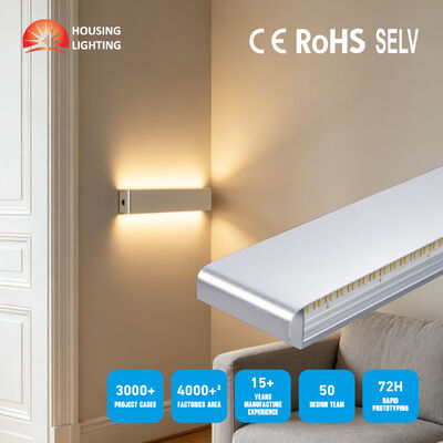 Harga bagus Daya dan CCT Lampu Dinding Atas Bawah 600Mm Dapat Disesuaikan 2700K 4000K 1-10V Lampu Dinding Linier Dalam Ruangan Aluminium Redup untuk Koridor on line