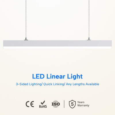 Harga bagus Perlengkapan Suspensi Lampu Linear LED Ultra Slim 2000lm dengan Desain Dapat Diredupkan dan Dapat Dihubungkan untuk Ruang Komersial Ritel Kantor on line