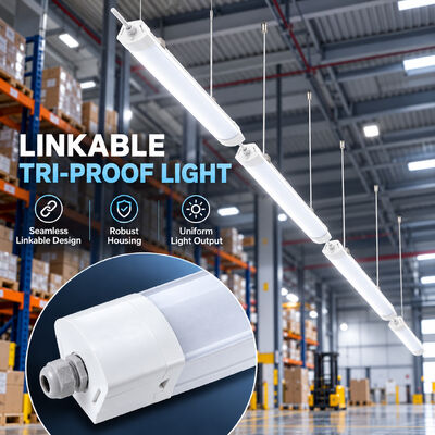 Καλή τιμή. Φωτιστικό LED IP65 IK08 Συνδεόμενο Αδιάβροχο 150-195LM/W Συνεχούς Σειράς LED Tri-proof για Γκαράζ και Αποθήκη online