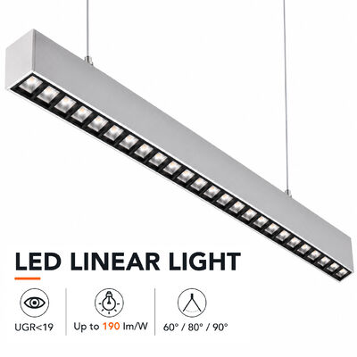 良い価格 UGR<19 DALI調光LEDリニアライト 190lm/W 商業オフィス用吊り下げ式リニアLED照明 オンライン