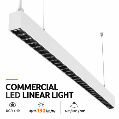 Un bon prix. Lumière linéaire LED DALI dimmable UGR<19 1200mm 1500mm Éclairage linéaire LED suspendu pour bureau commercial en ligne